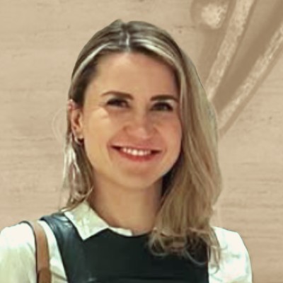 Irina, smiling, after her session
